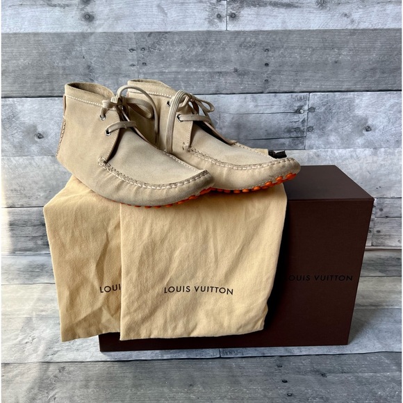 Authentic Louis Vuitton Chukka boot with Orange Logo Driving Sole Men’s 9 - Picture 6 of 16